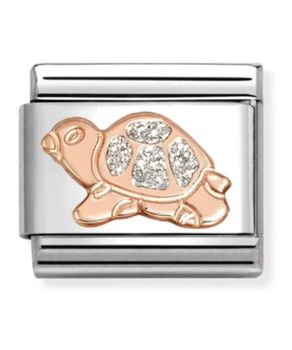 Nomination Composable Rose Gold 9K żółw ze srebrną brokatową emalią 43020534.jpg
